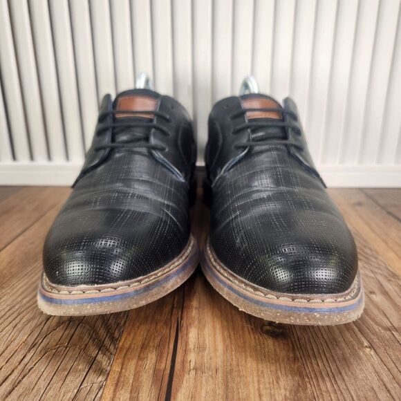 Freeman Hayden Dress Shoes Mens Size 8W Wide Black Leather Oxfords Derbys Preppy main image 5